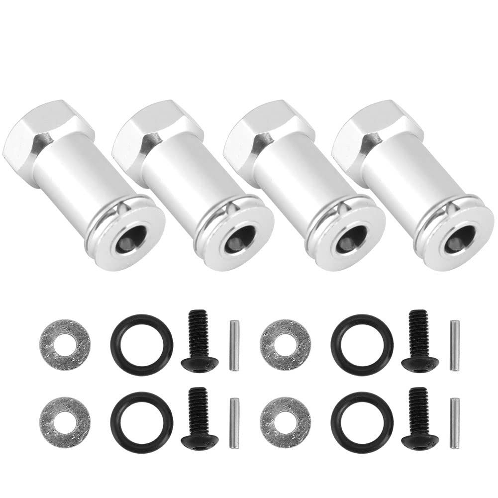 Adaptateur Moyeu Hexagonal 12 Mm Aluminium Bleu 1/10 + Écrous M4 – Pour Slash, Stampede, Axial SCX10, Redcat, HSP RC Car