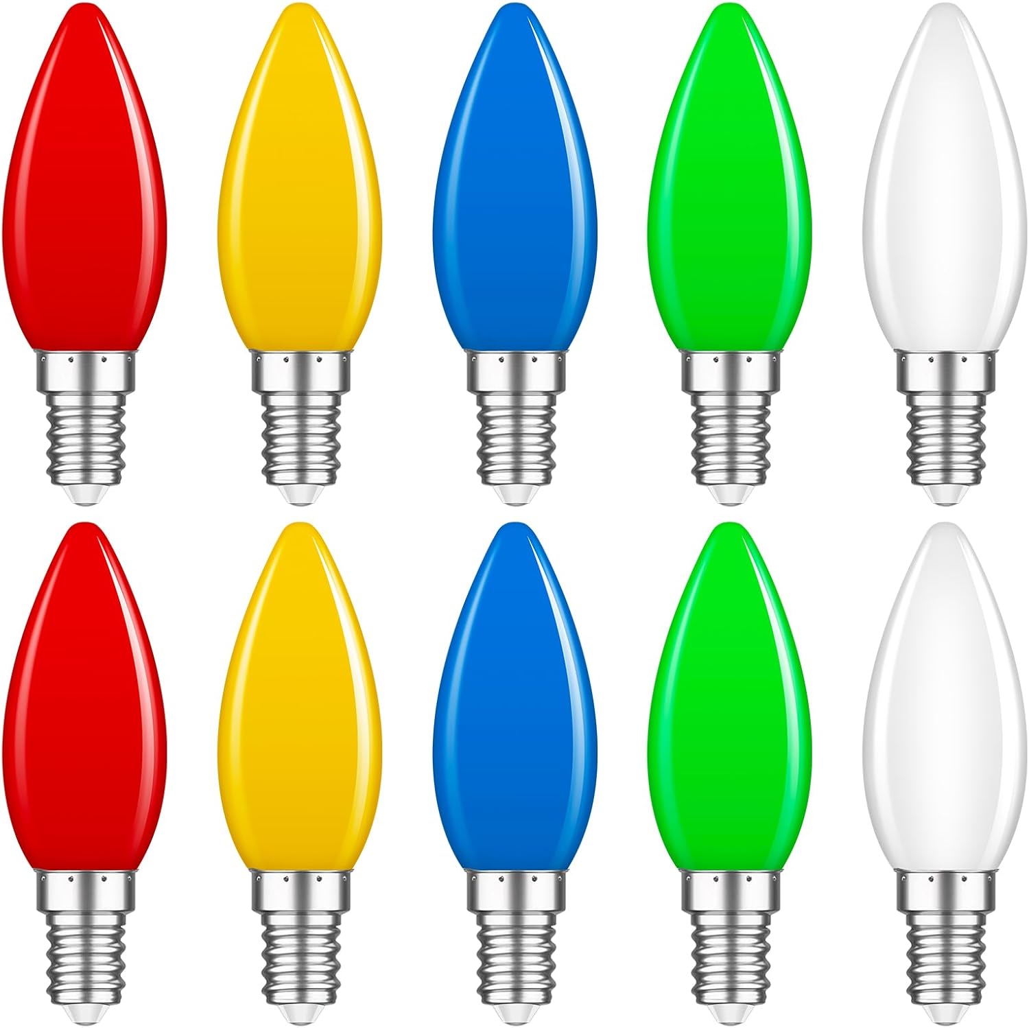 Lot De 8 Ampoules Pour Guirlande Lumineuse De Noël - 4 Couleurs (Rouge, Vert, Bleu, Orange) - Occasion