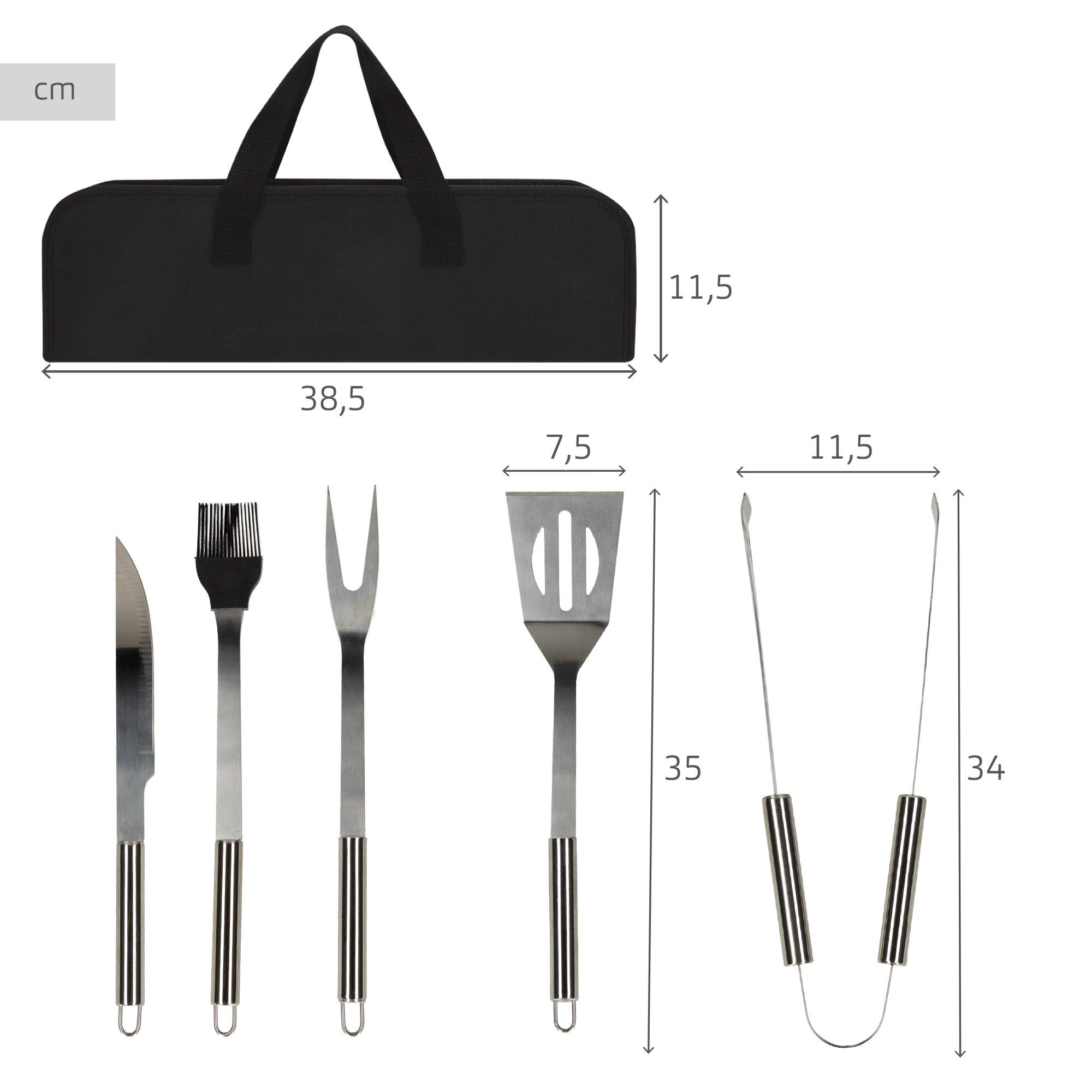 Kit para churrasco com bolsa Aktive - 4