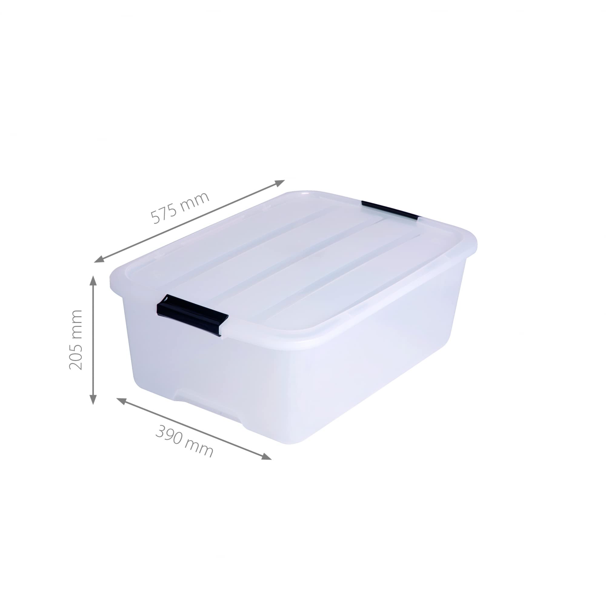 Iris Ohyama, Boite de Rangement Plastique avec Couvercle, 30L, Lot de 3, Transparent, TB-30 - 7