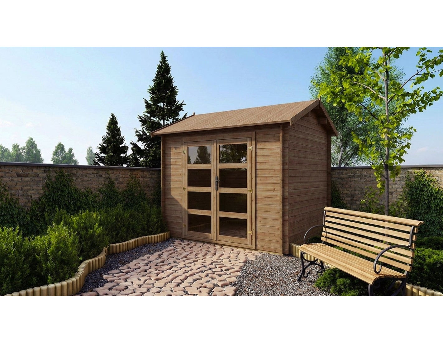 Domek ogrodowy ALTANKA 9 m2 - 3x3 m - 28 mm, drewniany, impregnowany, DOM676, 1szt.