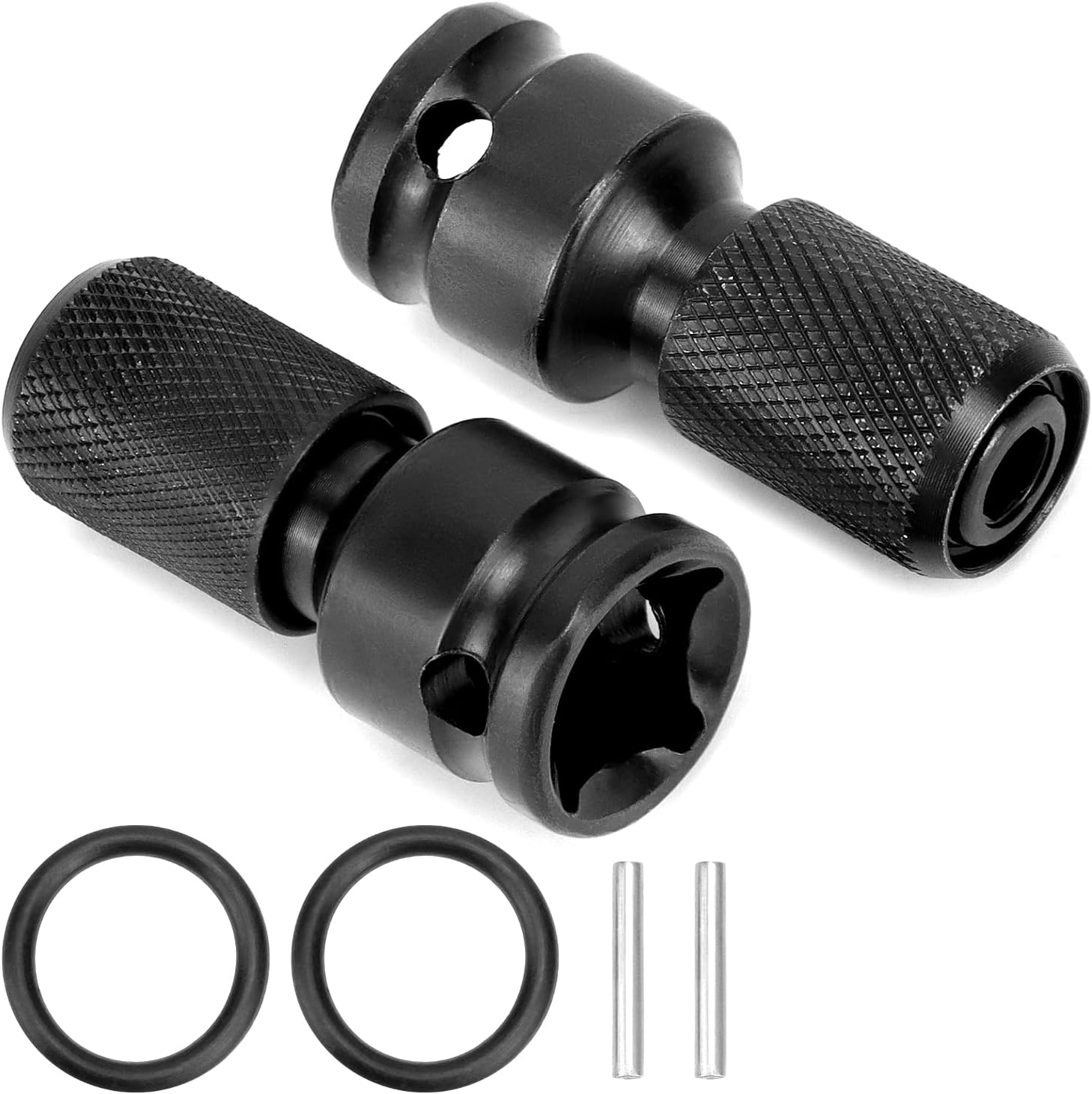 2-częściowy adapter nasadowy, adapter z trzpieniem sześciokątnym 1/2" na napęd kwadratowy 1/4", adapter nasadowy szybkozamykający