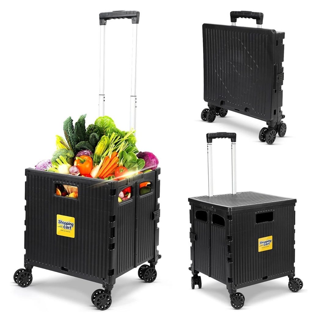 Carrello Portapacchi Per Trasporto Pieghevole Con Ruote Silenziose Girevoli Portata Max 200kg Pianale Extra Large 65984353 - Foto 11