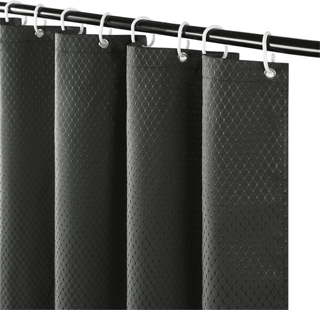 Tenda Da Doccia In Tessuto Antimuffa - 182x182 Cm  Nera Tenda Da Doccia Resistente Con Orlo Appesantito 71052075