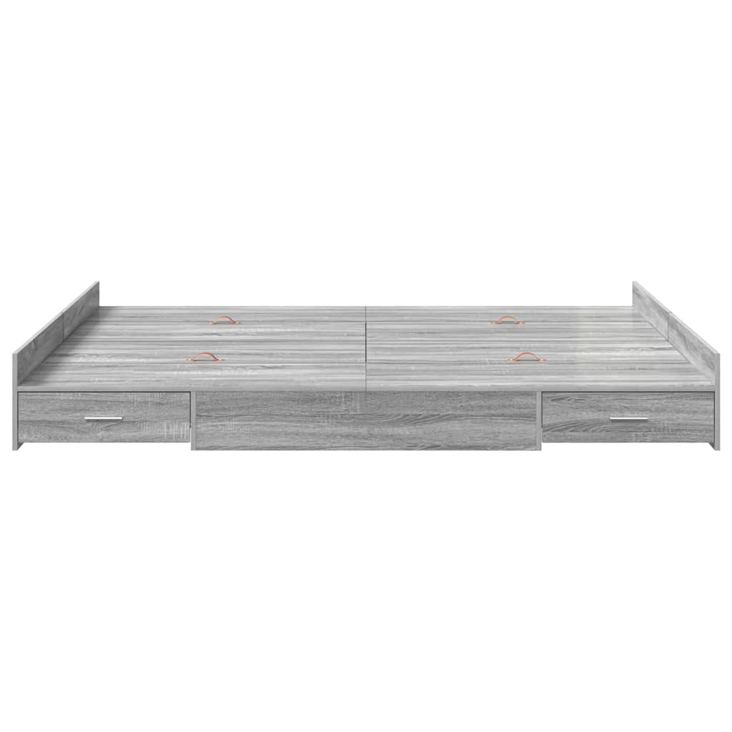 Cadre de lit avec rangement et porte, gris, 140 x 200 cm - 5