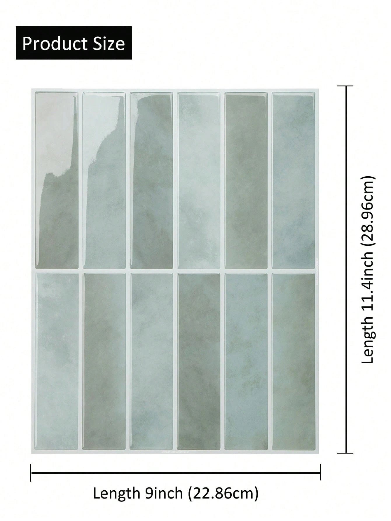 12 bandes adhésives imperméables et résistantes à l'huile pour carreaux de céramique Autocollants rétro pour sols et murs SCQ2010-7（23x29cm） - 4