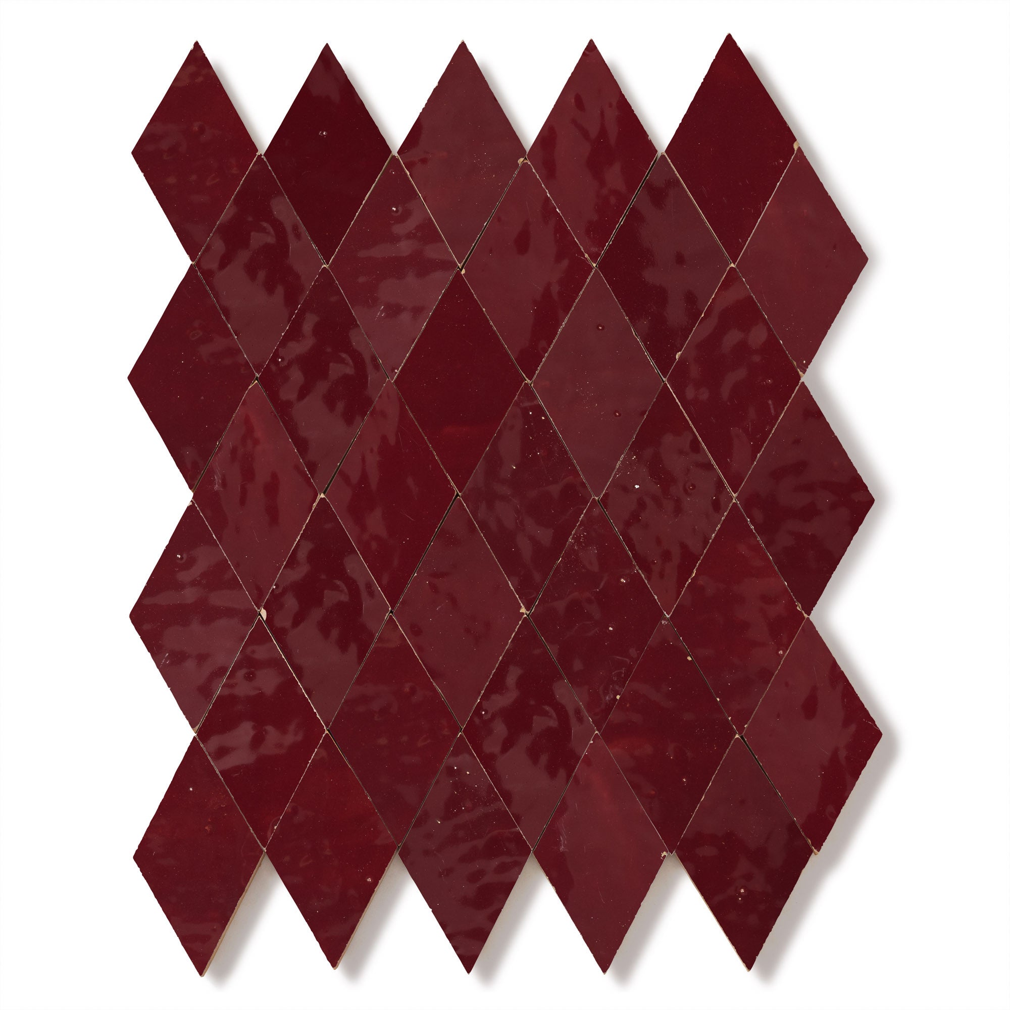 Carrelage Zellige Marocain Rouge Lie de vin Losange 5,5x10 cm (vendu ...