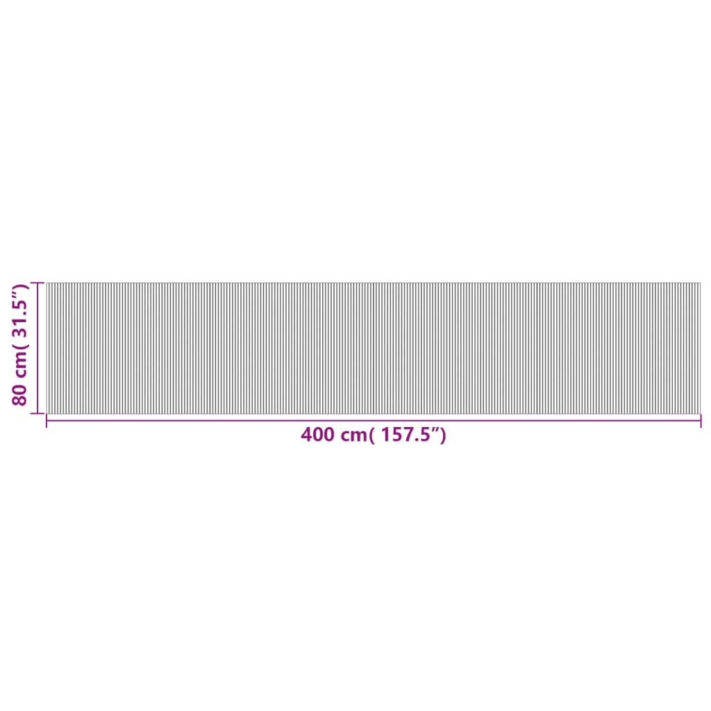 Tapis rectangulaire marron foncé 80x400 bambou - 8