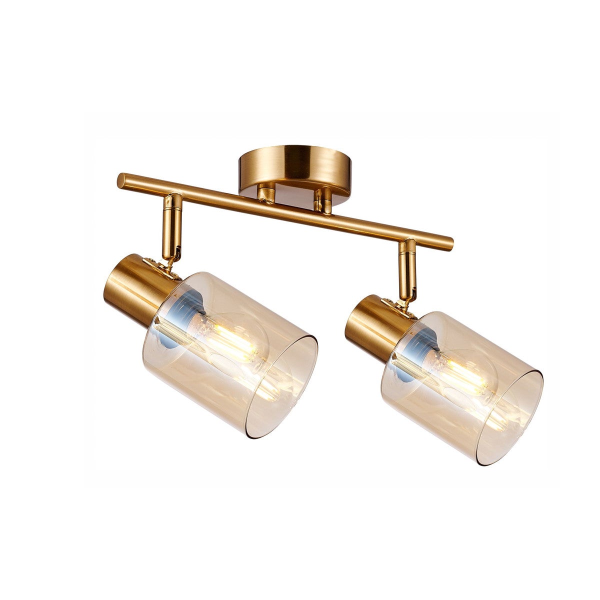 Lampa sufitowa wisząca Santia mosiężno-bursztynowy 2xE14x40W nowoczesna wym: 16 x 28 x 20 cm szkło Italux
