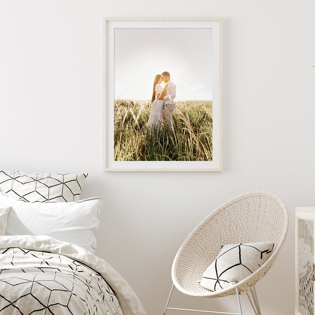 Affiche personnalisée couple - Dessin au trait visages abstraits, personnalisé avec prénoms couple & date rencontre - Cadeau couple personnalisé