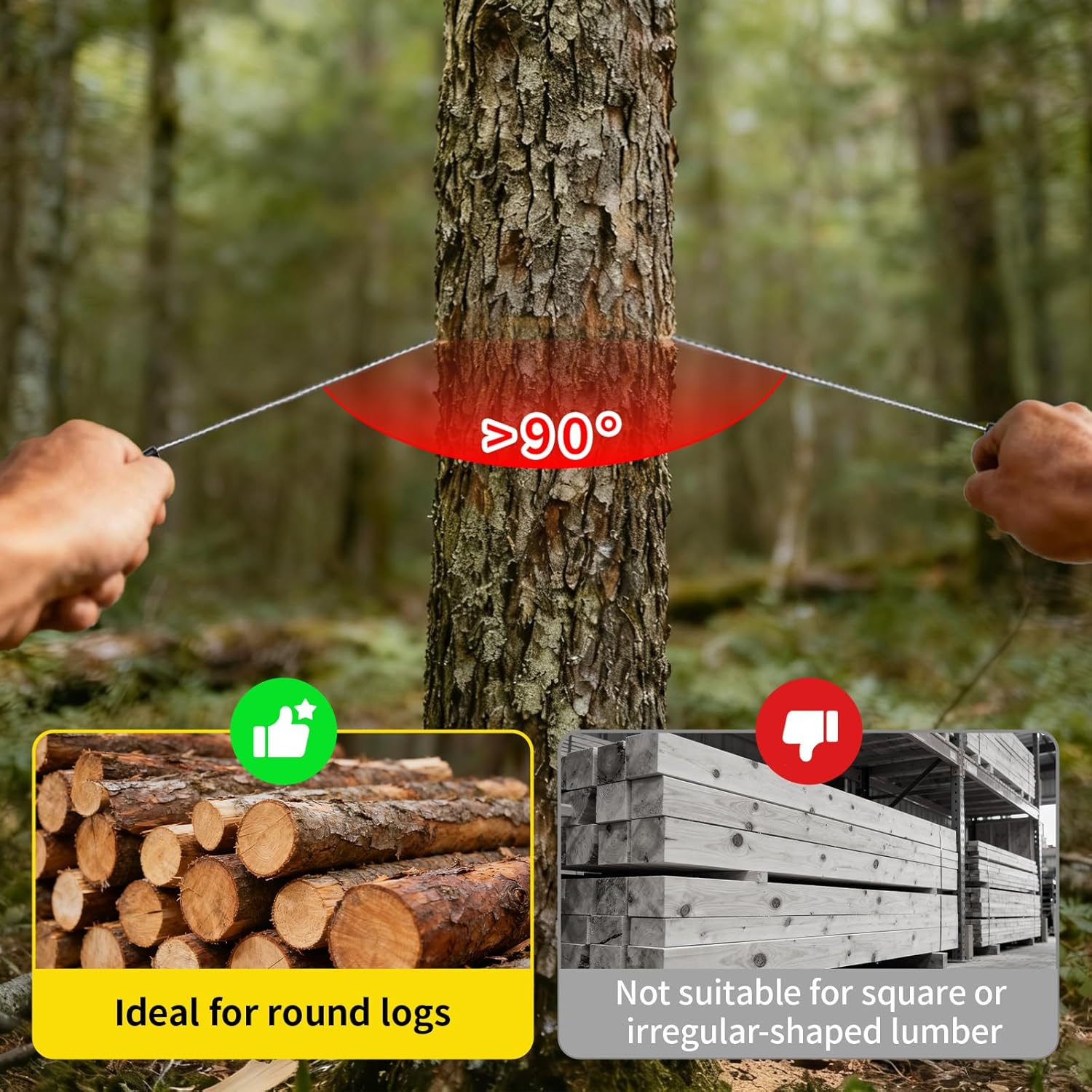 Scie à fil en acier inoxydable, scie à câble de 70 cm, outil de coupe de corde de poche, adapté à la survie en extérieur. - 2