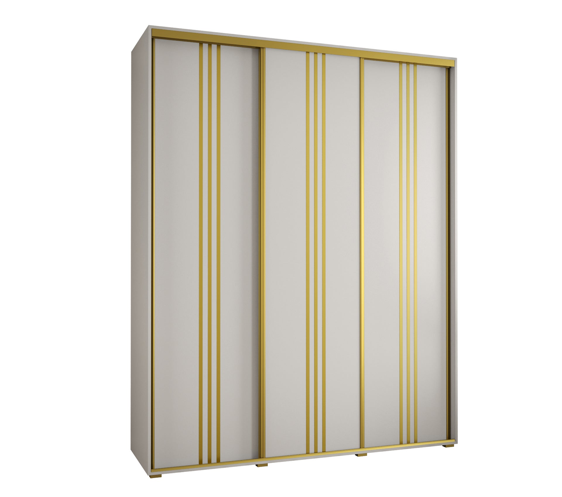 Szafa przesuwna wysoka Davos 6 190 x 60 x 235,2 cm biały + biały + u. złoty - Abiks Meble