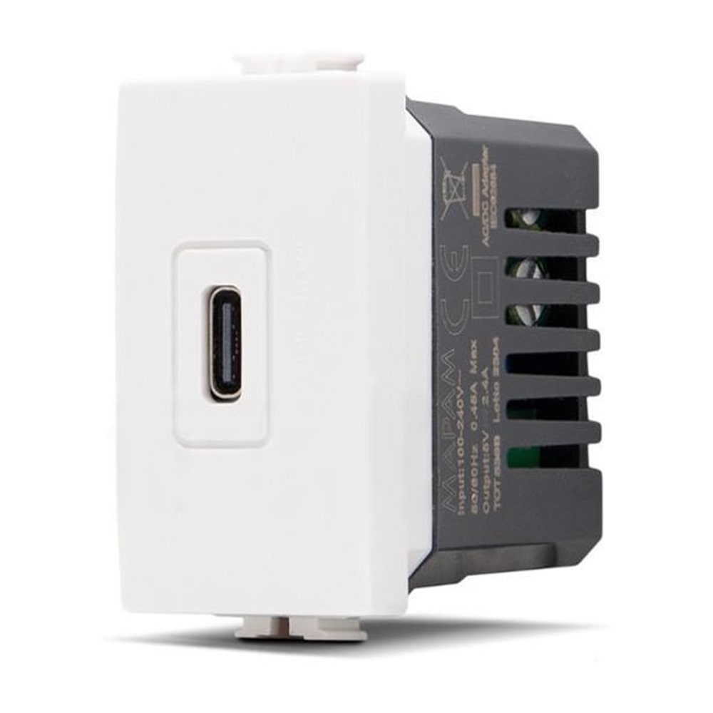 MAPAM Presa USB 5V 2A – Compatibile Con Matix E Bticino – Nuova Di Zecca