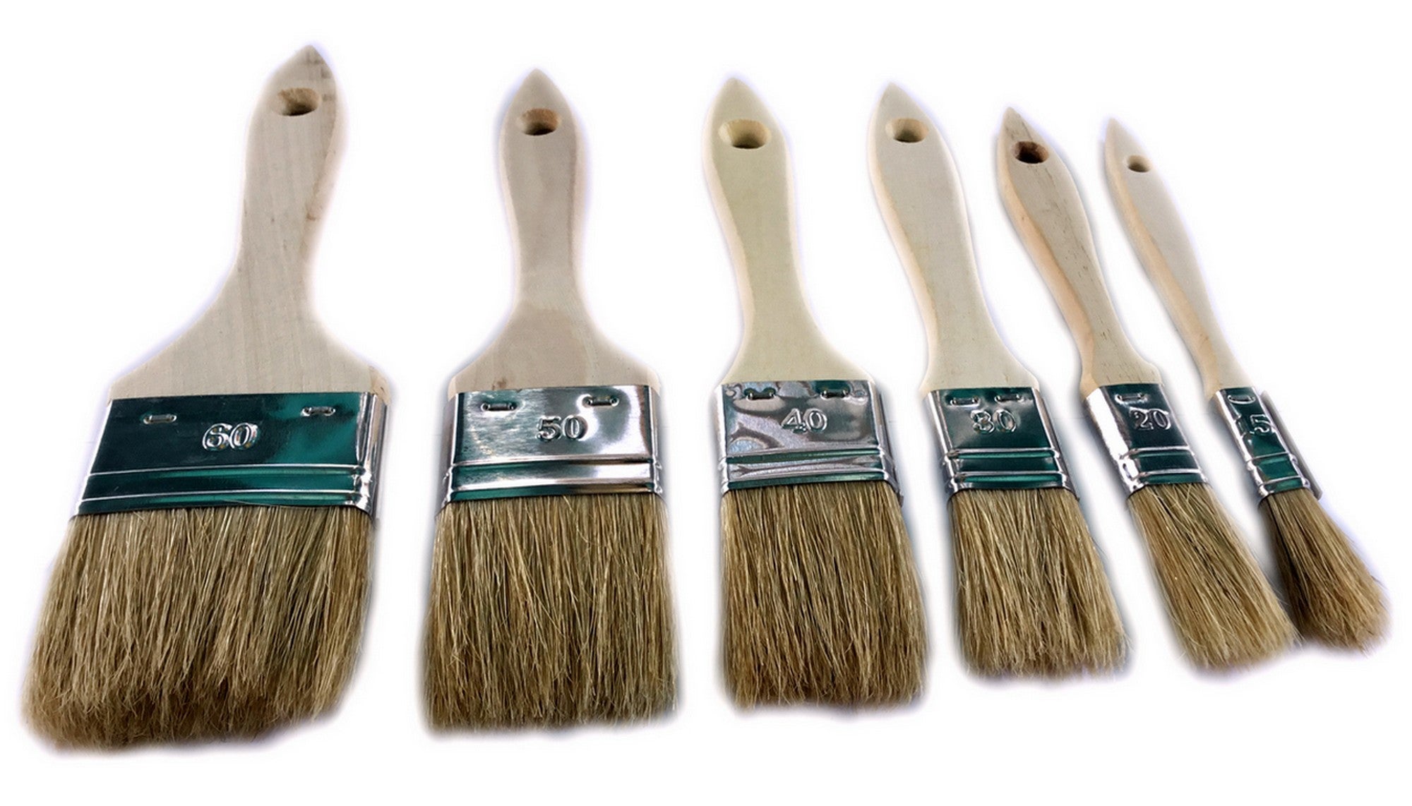 Lot de 6 pinceaux à laquer soie | Largeur 15-20-30-40-50-60 mm | Multi support | - 3