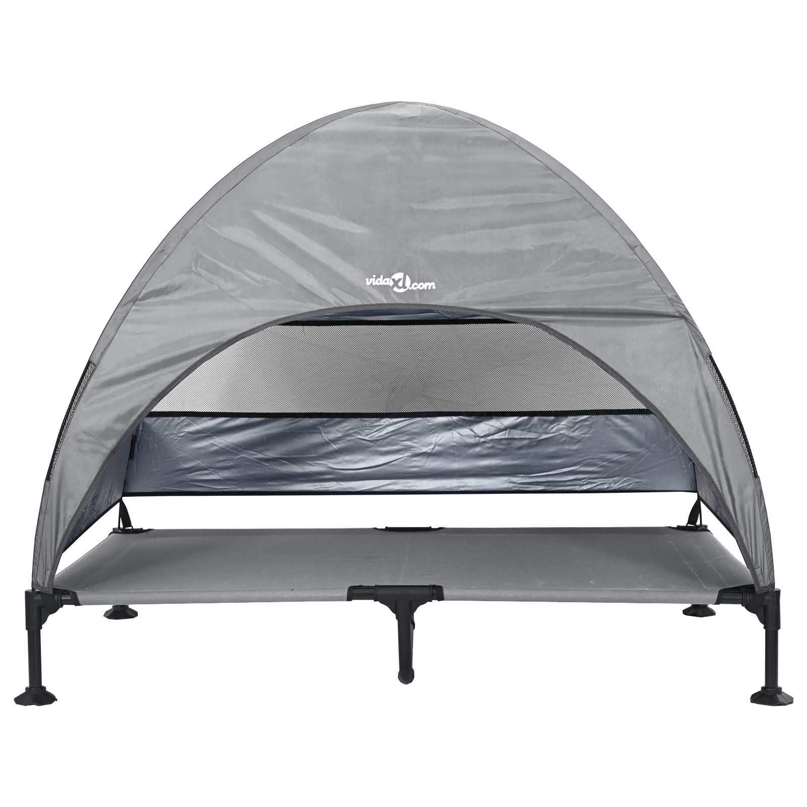 Podnóżka dla psa Jasnoszary 127 x 81 x 108 cm Tkanina i Stal vidaXL