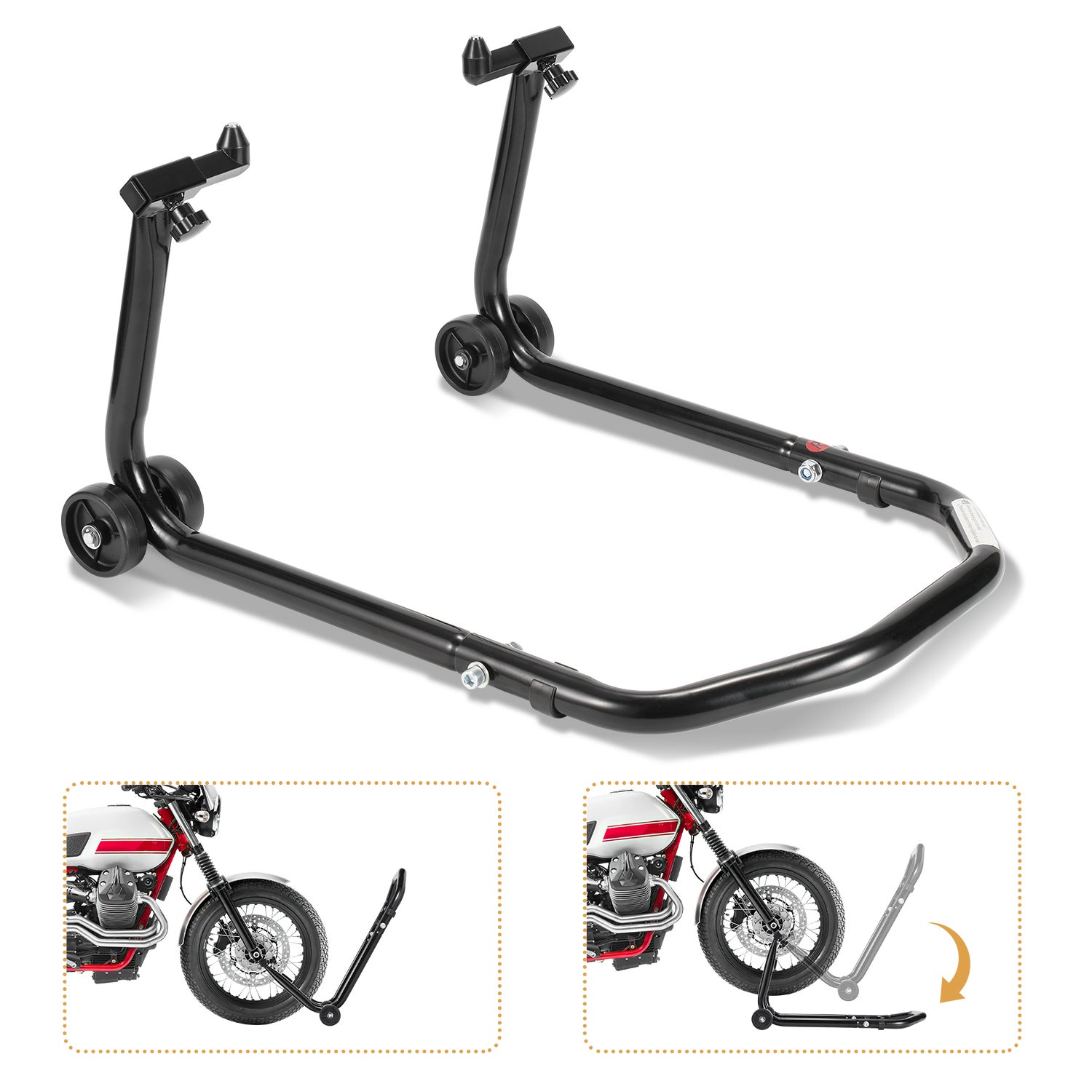 Béquille Moto Pliable Pour Roue Arrière - Levage Portable - Charge 250 Kg - Acier Carbone - Universelle Pour Moto, Vélo, Quad