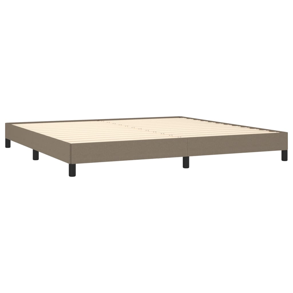 Cadre de lit sans matelas taupe 200 x 200 cm tissu - 4