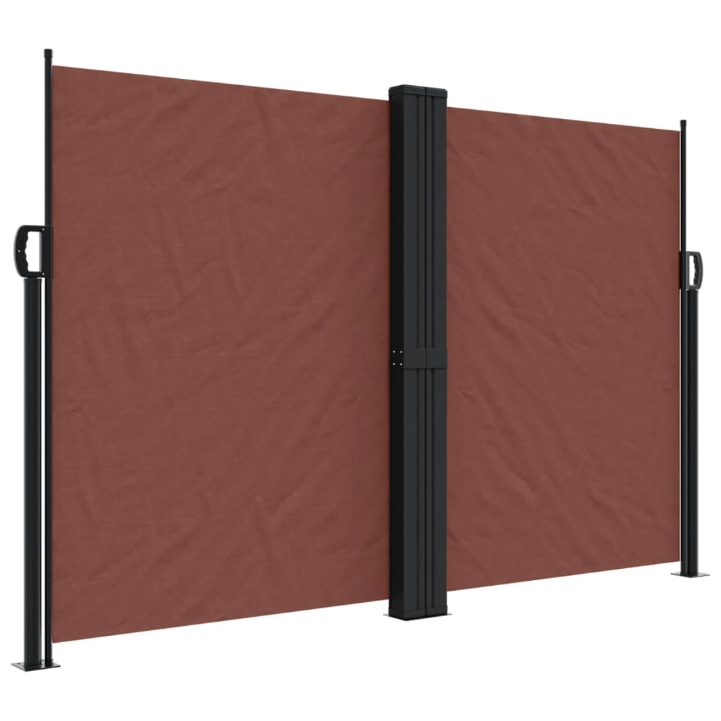Tenda Laterale Retrattile Per Patio 160x300 Cm, Marrone, Con Funzione Di Riavvolgimento Automatico, In Poliestere Resistente Ai Raggi UV