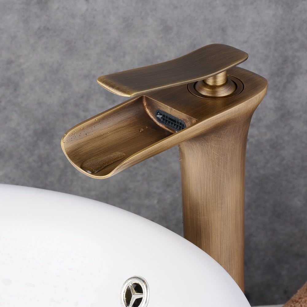 Robinet de Salle de Bains pour Les Lavabos antique laiton Haut Robinet de Lavabo Mitigeur - 5