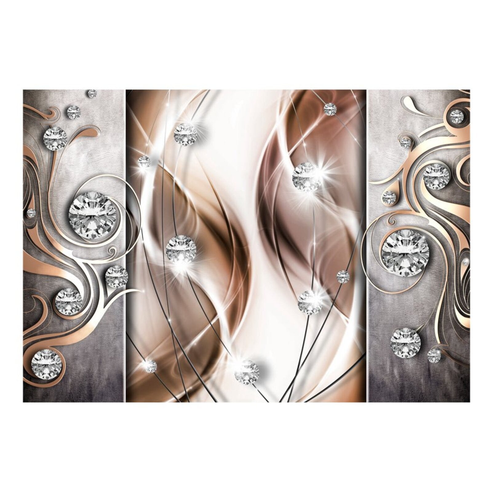 Papier peint marron et diamants - 100 x 70 cm - 2