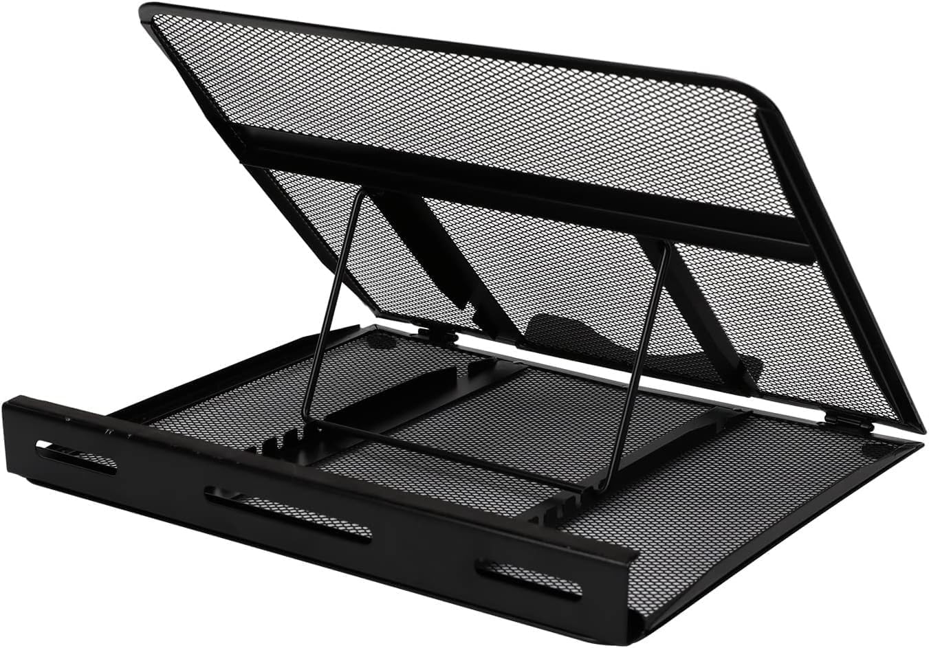 Ergonomiczna, regulowana i wentylowana podstawka pod laptopa, odpowiednia do laptopów o przekątnej do 17,3 cala, czarna, 33 x 28,7 x 18,5 cm