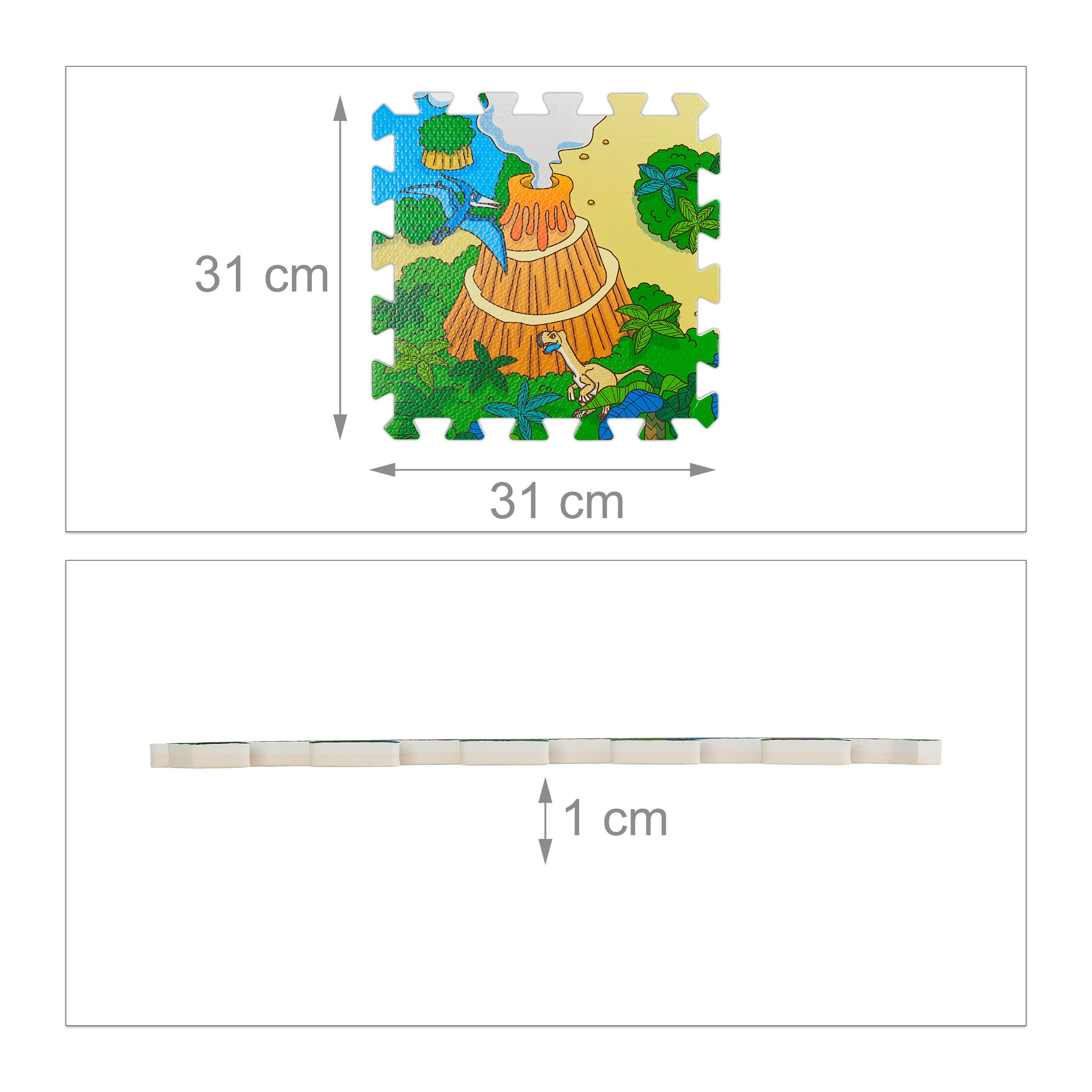 Tapis de jeu, 9 pièces de puzzle pour enfants, sans polluants, mousse EVA, 90 x 90 cm, multicolore, Relaxdays - 4