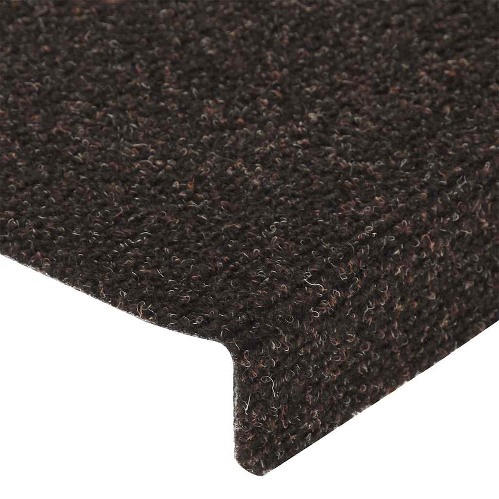 Tapis d'escalier autocollant 30 pcs | Paillasson d'escalier | Tapis de marche marron foncé 65x21x4 cm CFW953894 - 6