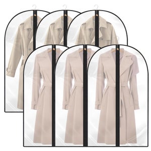 Pack De 12 Fundas De Ropa Transparentes – Antipolvo E Impermeables – 60x80/100/120 Cm – Para Trajes, Vestidos Y Camisas