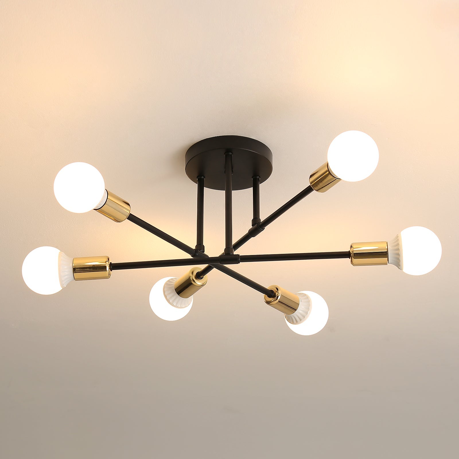 Goeco Plafonnier Moderne R Tro Industriel Avec Lustre Suspension E