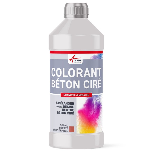 COLORANT POUR BÉTON CIRÉ - 500 ml Papaye Rose Orange - ARCANE INDUSTRIES