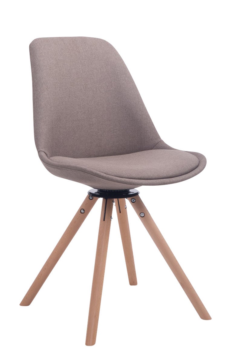 Silla para visitas Troyes Rund en Tela Gris topo|Natural Leroy