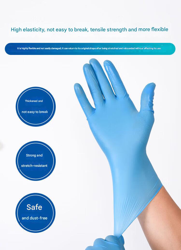 Gants jetables en nitrile, 100 gants par paquet, adaptés à des secteurs tels que la peinture, le nettoyage et les soins aux animaux. - 4
