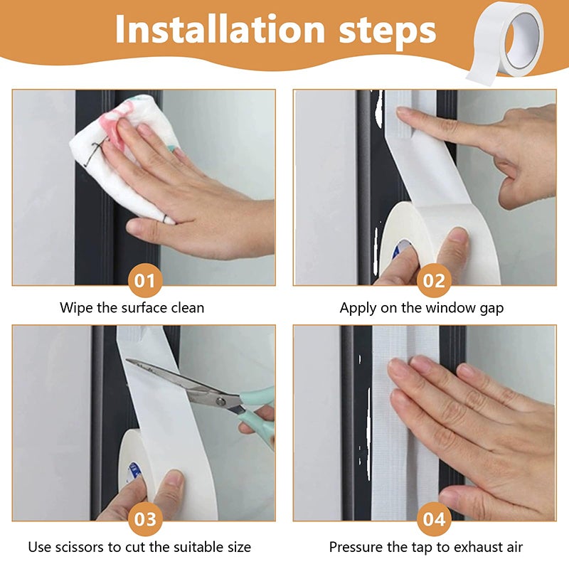 Cinta de sellado para ventanas (paquete de 2), resistente al viento y al polvo, tira de sellado, adecuada para huecos de puertas y ventanas, 5 cmx20m - 6