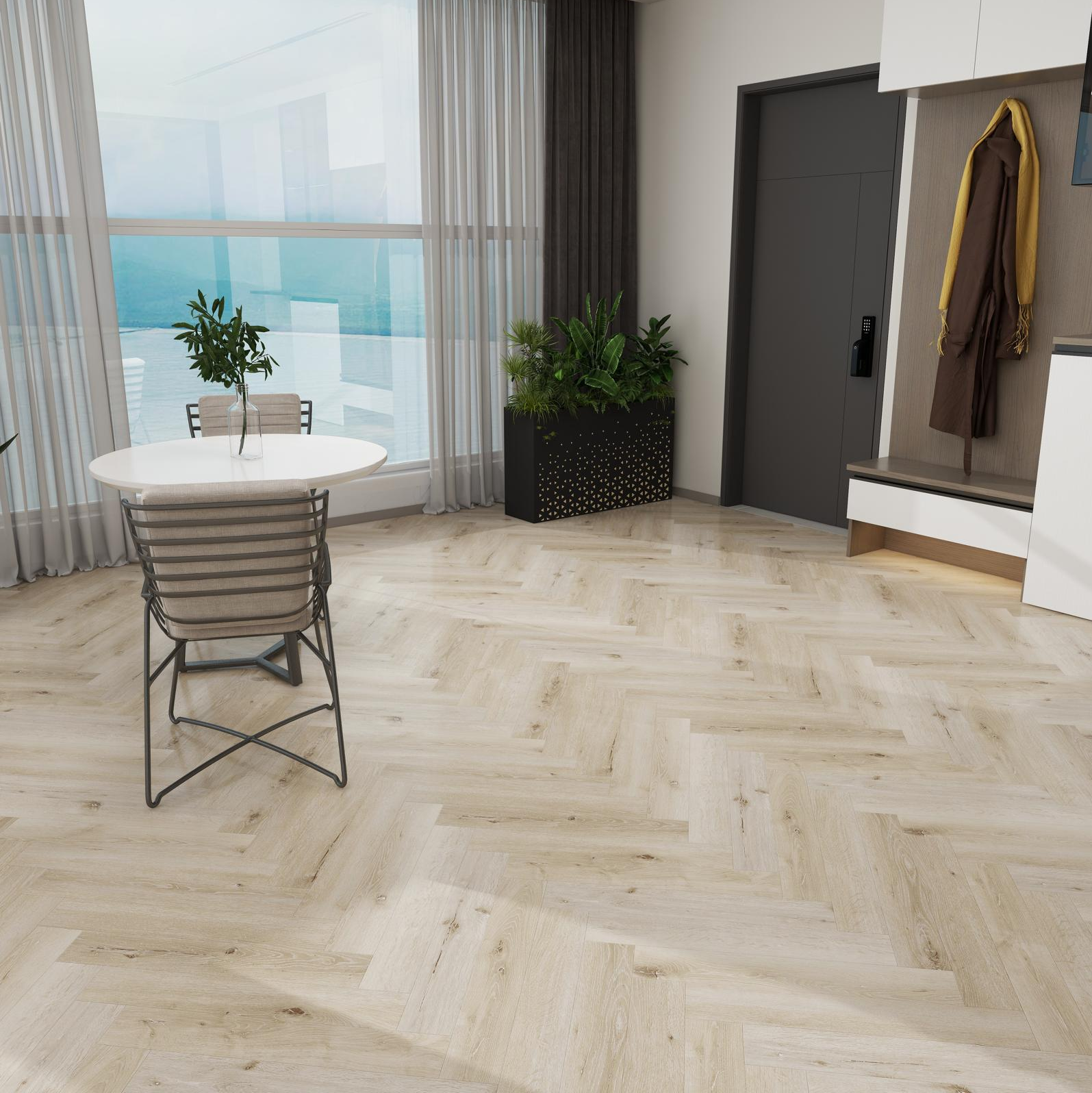 Sol - Lames PVC clipsable chevron - sous-couche intégrée - garantie 30 ans - Imitation chêne clair - Dimensions L 60cm X l 12,5cm -&nbsp;Epaisseur&nbsp;5,5mm - 4