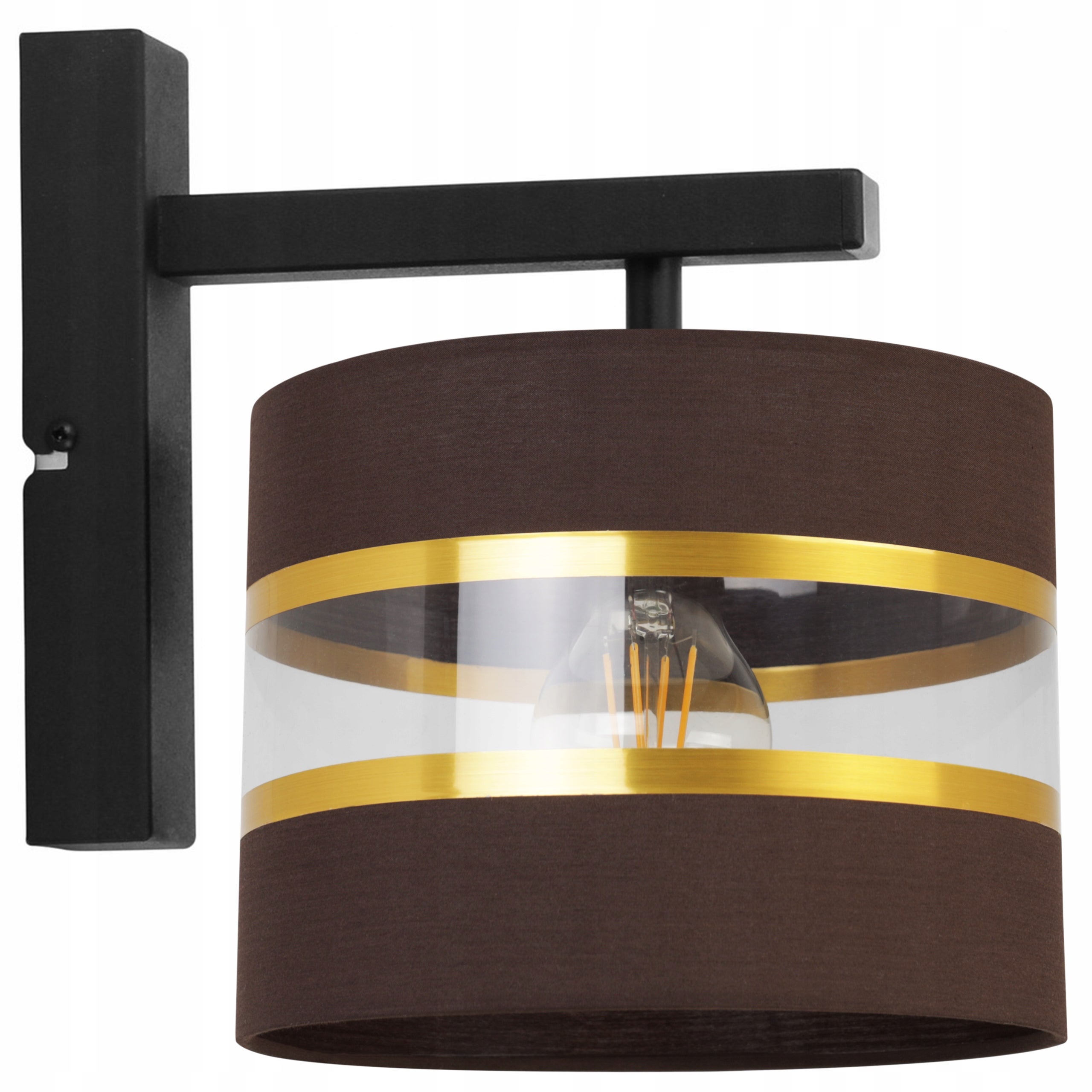 Lampa kinkiet ścienny Elegance Gold modern 1xE27 klosz okrągły złoto/brązowy 20 cm Light Home LH