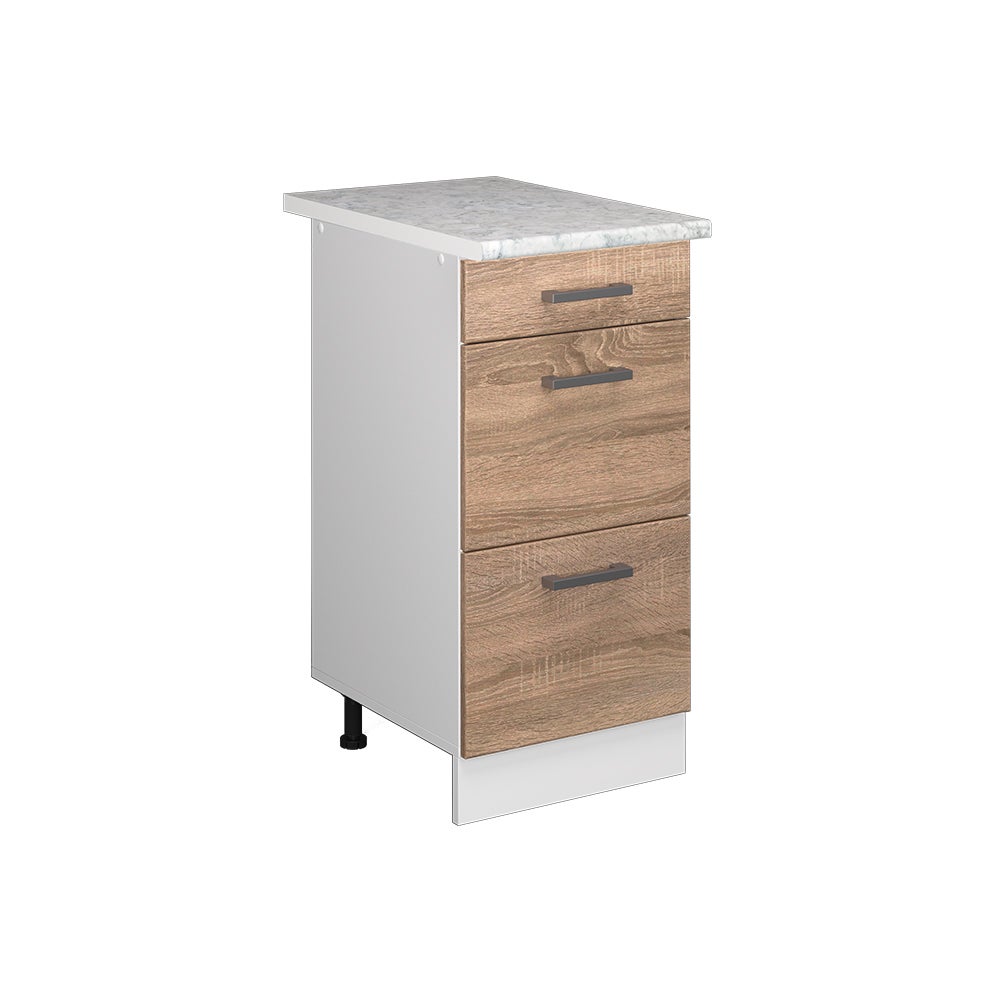 Vicco Szafka dolna do kuchni R-Line, Sonoma, 40 cm z szufladami BR Marmur
