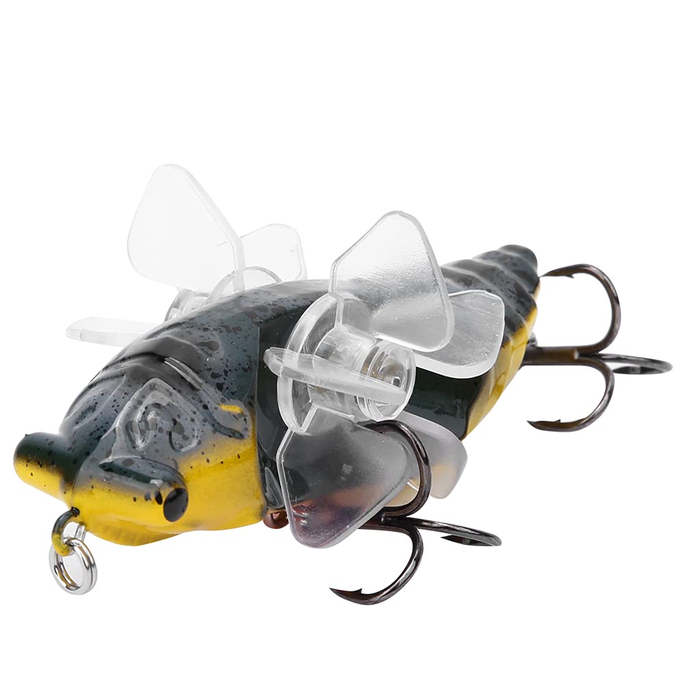Lot De 2 Leurres Souples Grenouille Cigale Popper 65 Mm 12.6g – Leurre D'insecte Topwater