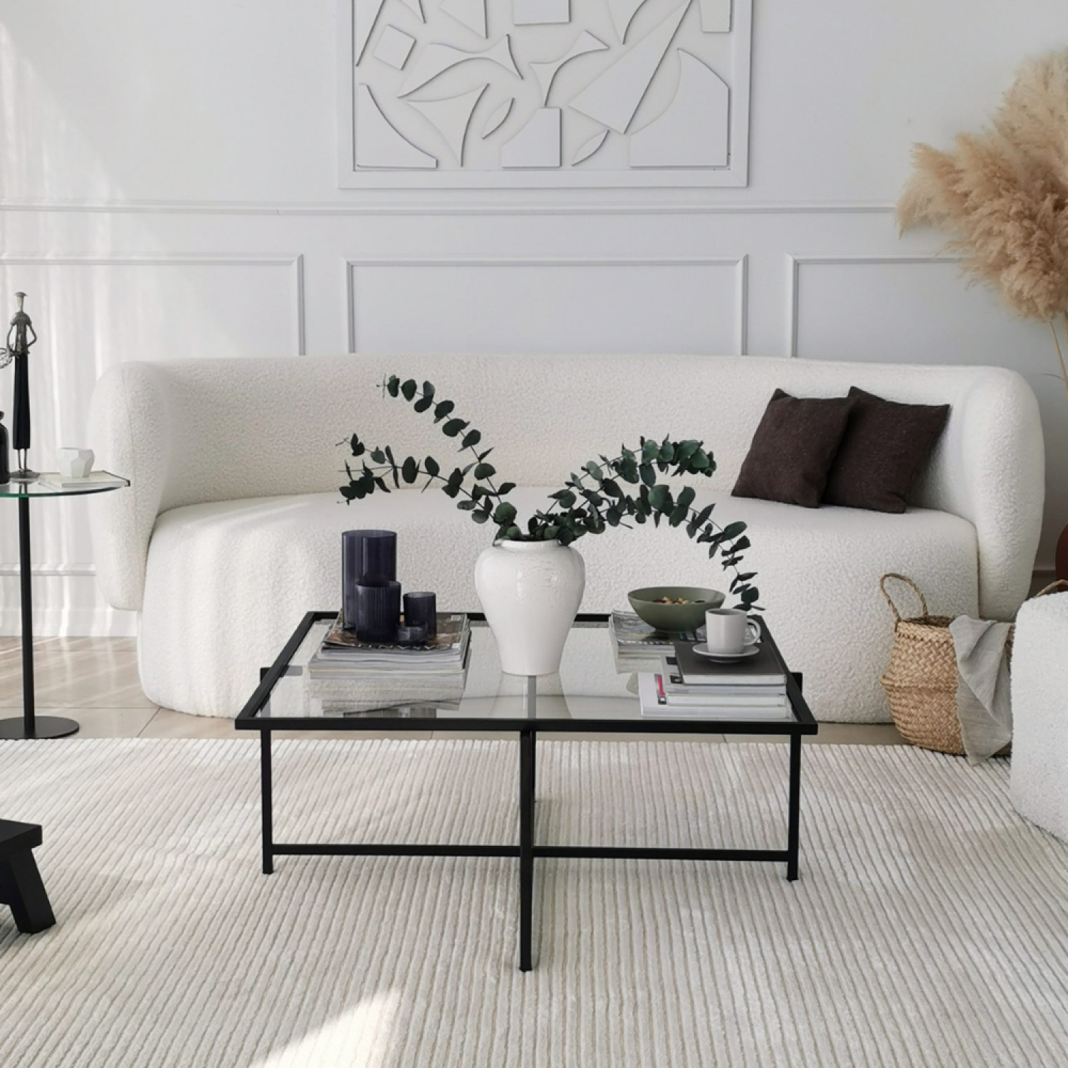 Tavolino basso design nero in vetro LIMP | Leroy Merlin