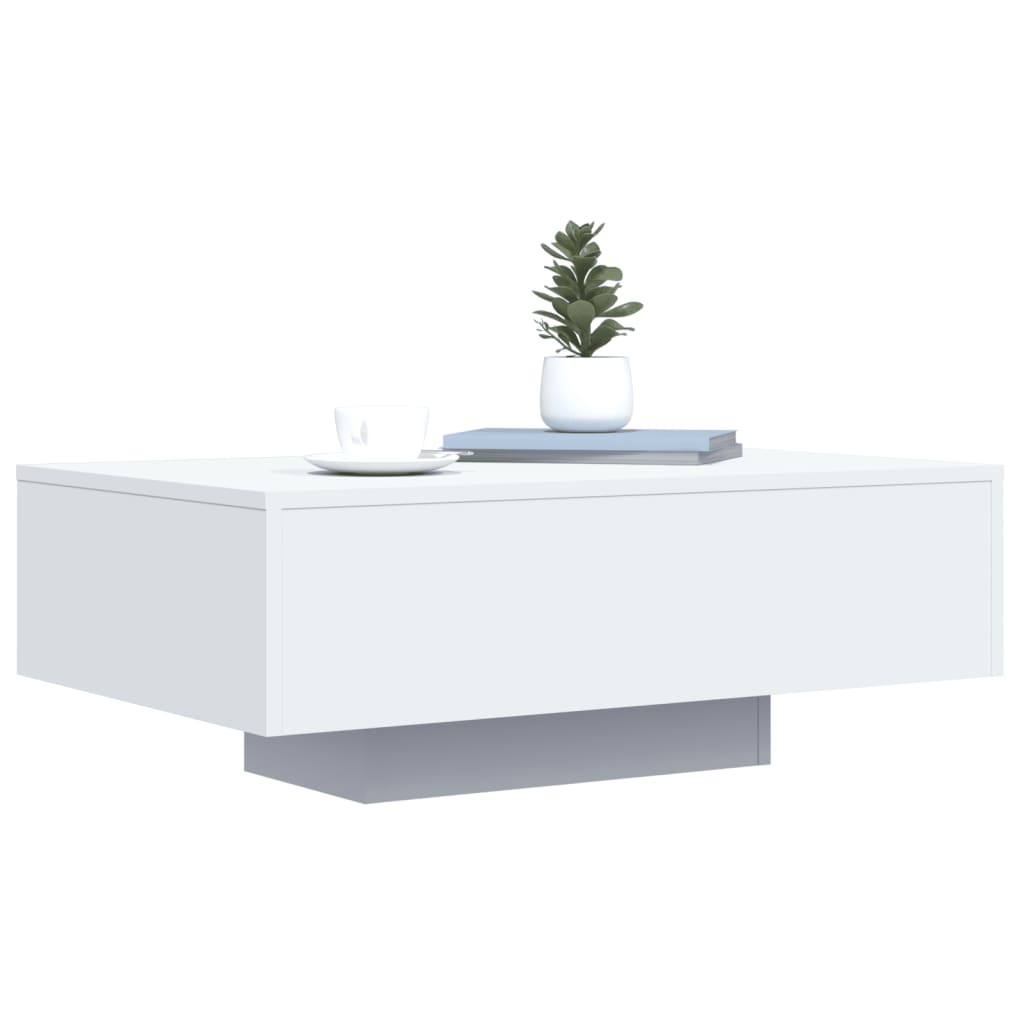 vidaXL Table basse avec lumières LED blanc 85x55x31 cm - 4