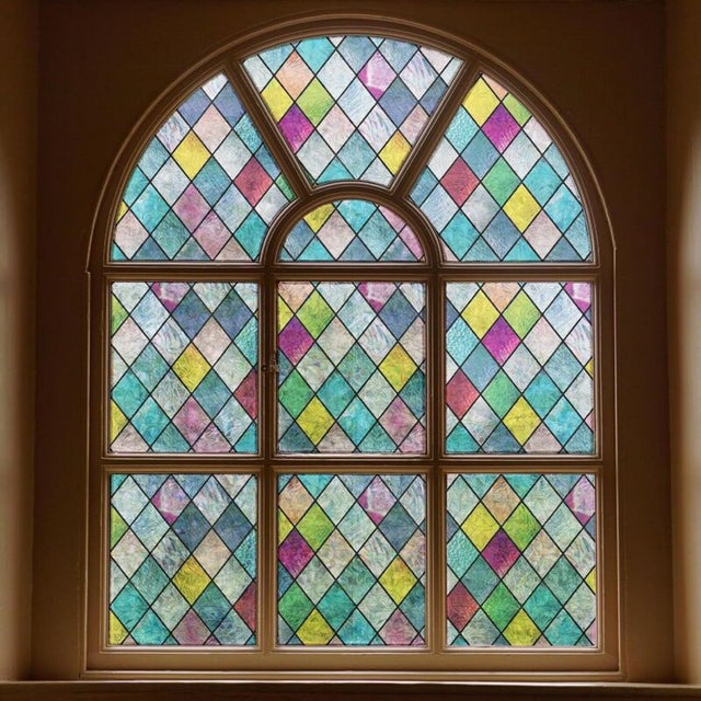 Film de confidentialité teinté coloré pour vitrail – Protection UV 97% – Film non adhésif pour surfaces lisses – Économies d'énergie 45*100cm
