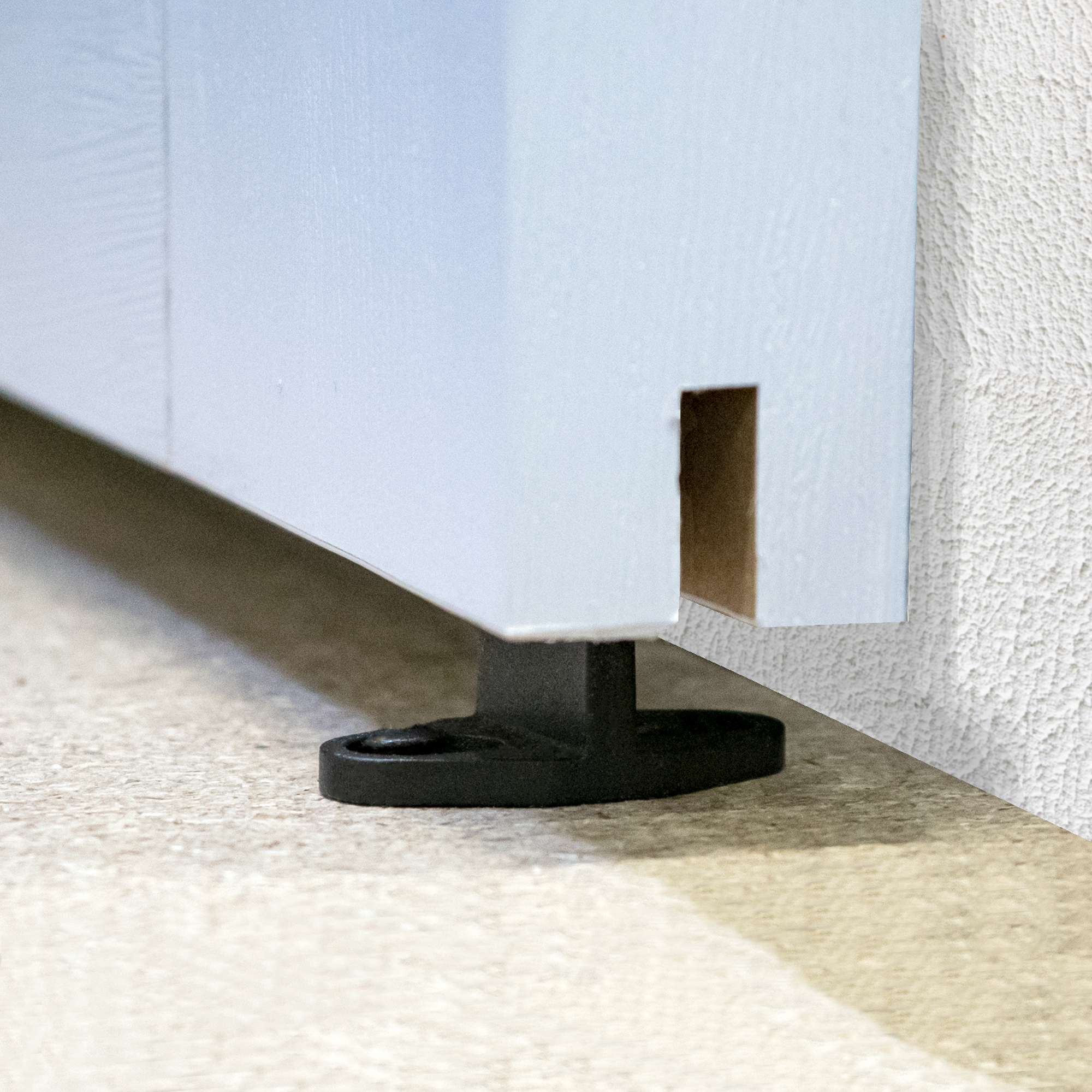 Kit porte coulissante en bois Grange oak acier MDF + rail H.206 x l.77 cm, SCHULTE, double amortisseur, porte coulissante intérieure en bois, blanc - 6