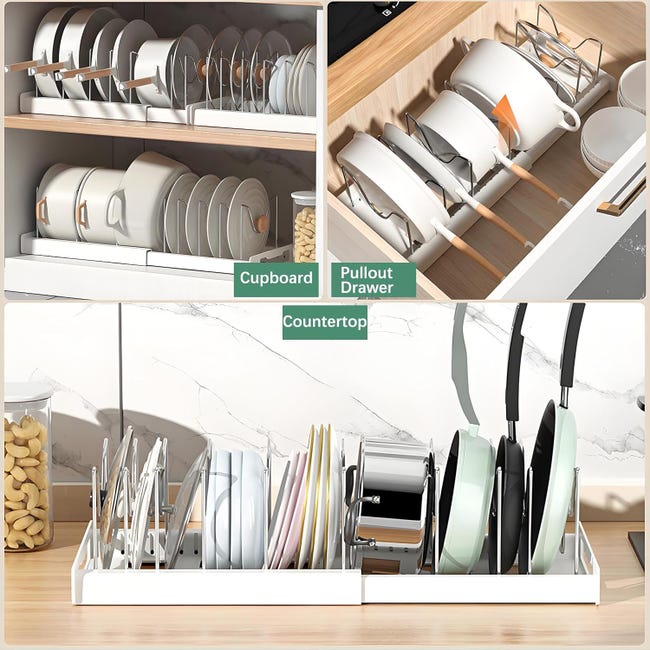 Blanc Organiseur De Couvercle De Casserole, Support Mural Pour Couvercle De Casserole Suspendu Support Rotatif Et Reglable Pour Couvercle De Casser 98877769 Blanc Organiseur De Couvercle De Casserole, Support Mural Pour Couvercle De Casserole Suspendu Support Rotatif Et Reglable Pour Couvercle De Casser 98877769