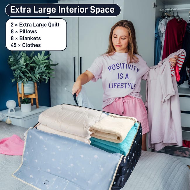 Borsa portaoggetti pieghevole, organizer per guardaroba per piumoni, cuscini, giocattoli e vestiti con finestra trasparente, grigio (22 l) | Leroy Merlin Borsa portaoggetti pieghevole, organizer per guardaroba per piumoni, cuscini, giocattoli e vestiti con finestra trasparente, grigio (22 l) | Leroy Merlin