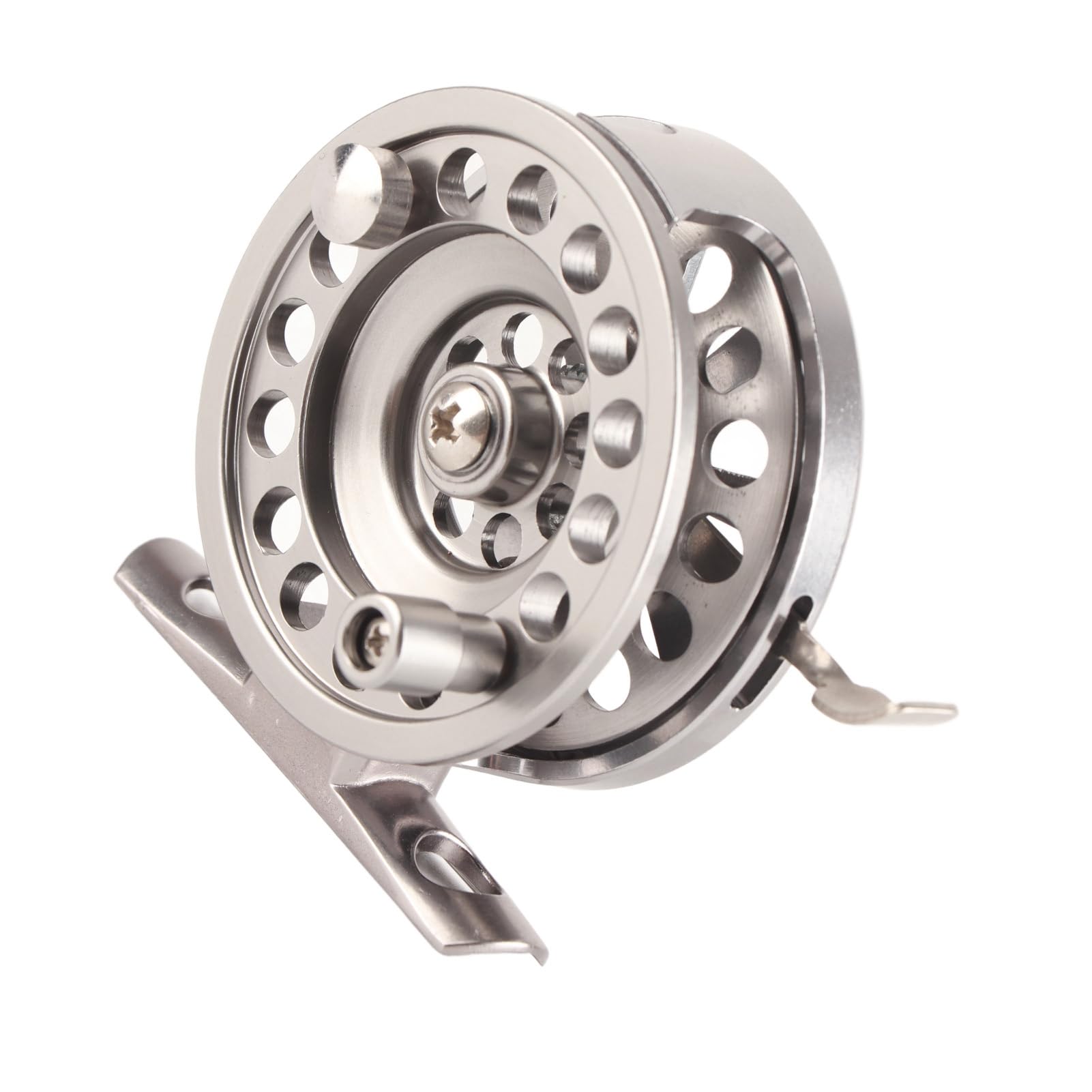 Canna da pesca sul ghiaccio in metallo per esterni Ruota anteriore Mulinello destro con accessorio freno (Mulinello da pesca sul ghiaccio 60) - 3