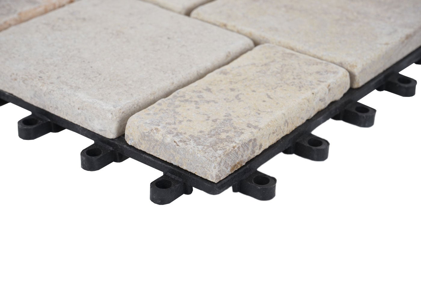 Carreau en pierre HWC-K70, carreau de sol, balcon/terrasse en pierre naturelle, 11x 30x30cm = 1m² ~ blanc - 7