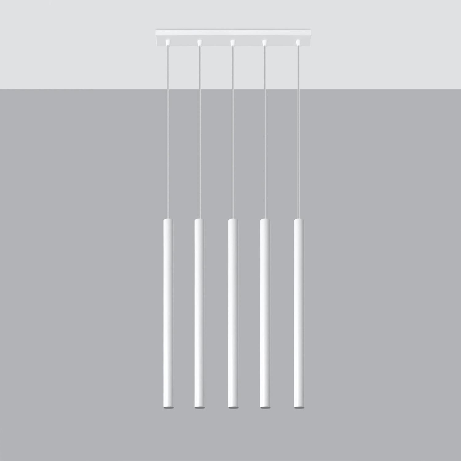 Lampa wisząca Pastelo biała 5xG9x12W wym: 100 x 45 x 45 cm metal Sollux Lighting