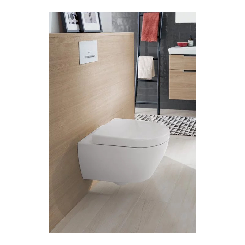 Villeroy Boch Subway 2.0 Set Cuvette sans bride DirectFlush et SupraFix 3.0 Abattant softclose Duroplast avec QuickRelease Leroy Merlin