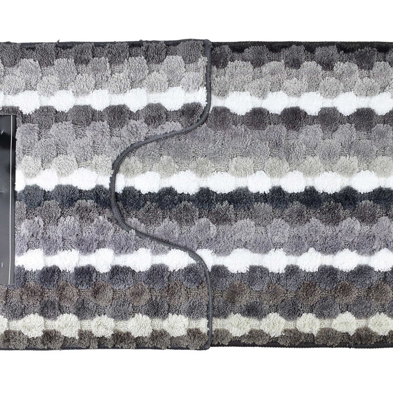 zac komplet 2 dywaników 50x90cm/50x40cm paski szary