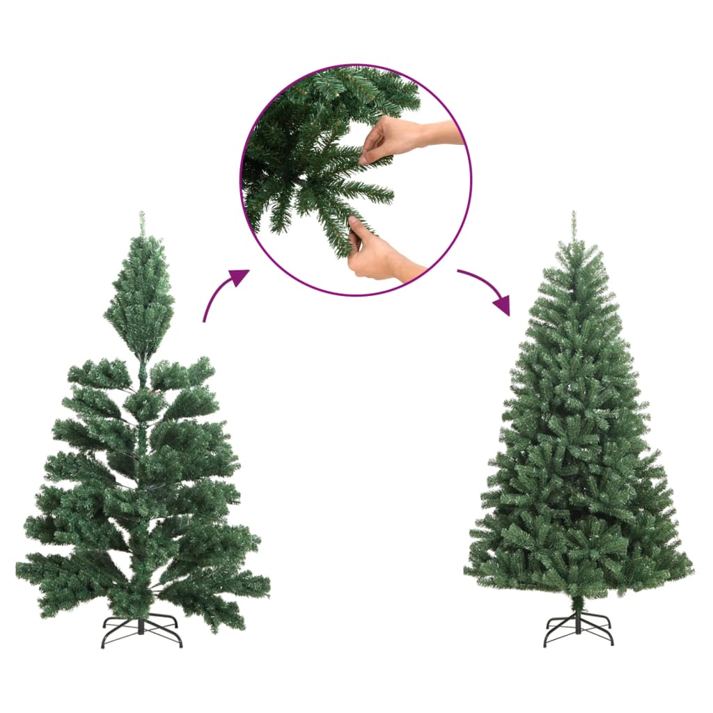 Árvore de Natal | Árvore de festas artificial com neve 150 cm PVC e PE verde CFW713626 - 6