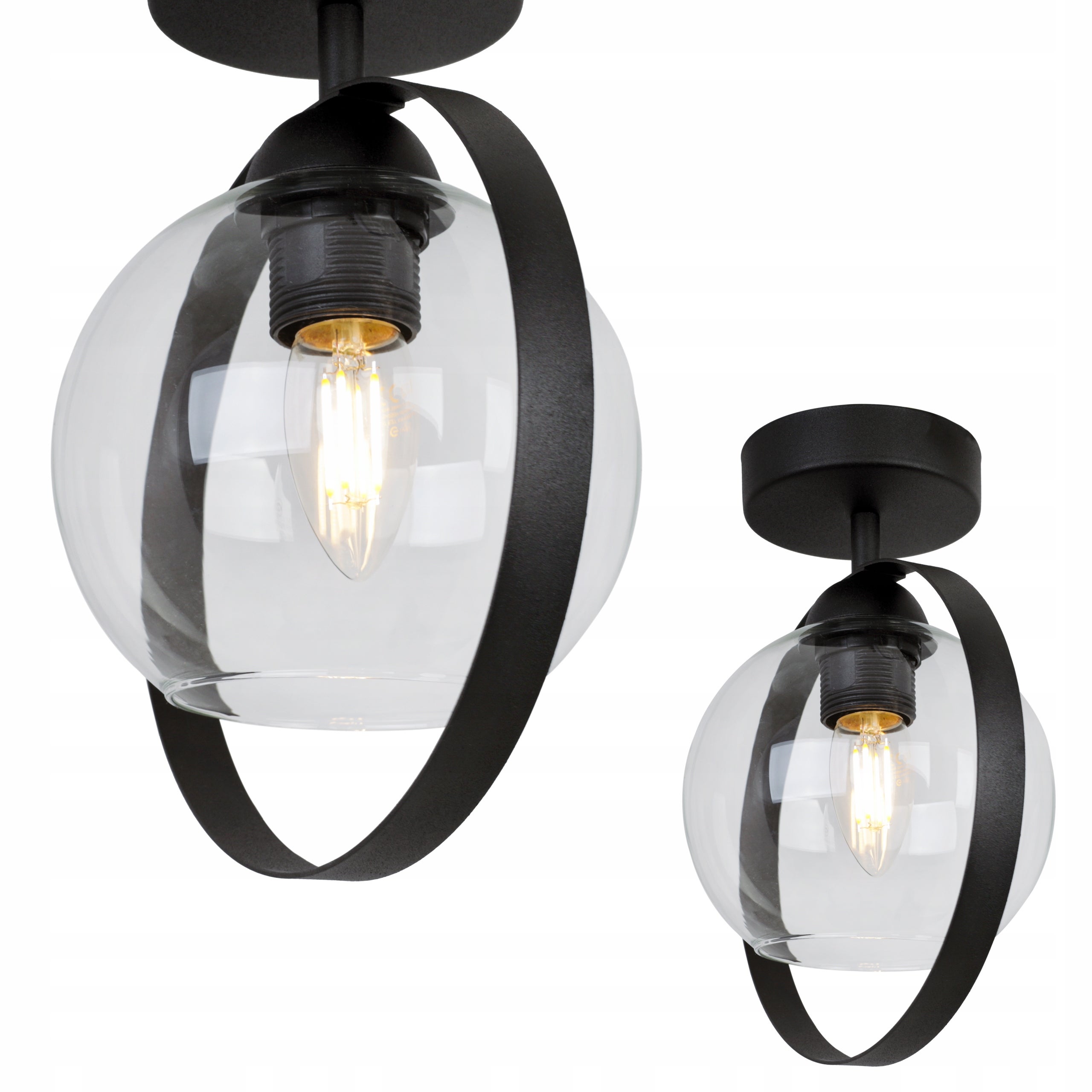 Lampa sufitowa wisząca Ring Haga modern 1xE27 abażur pierścień transparentny Light Home LH
